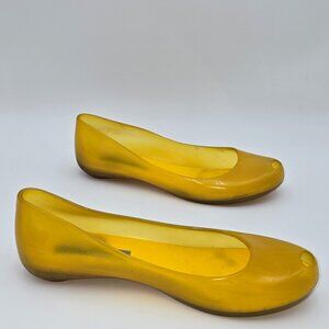 Melissa Peep-Toe Yellow Flats